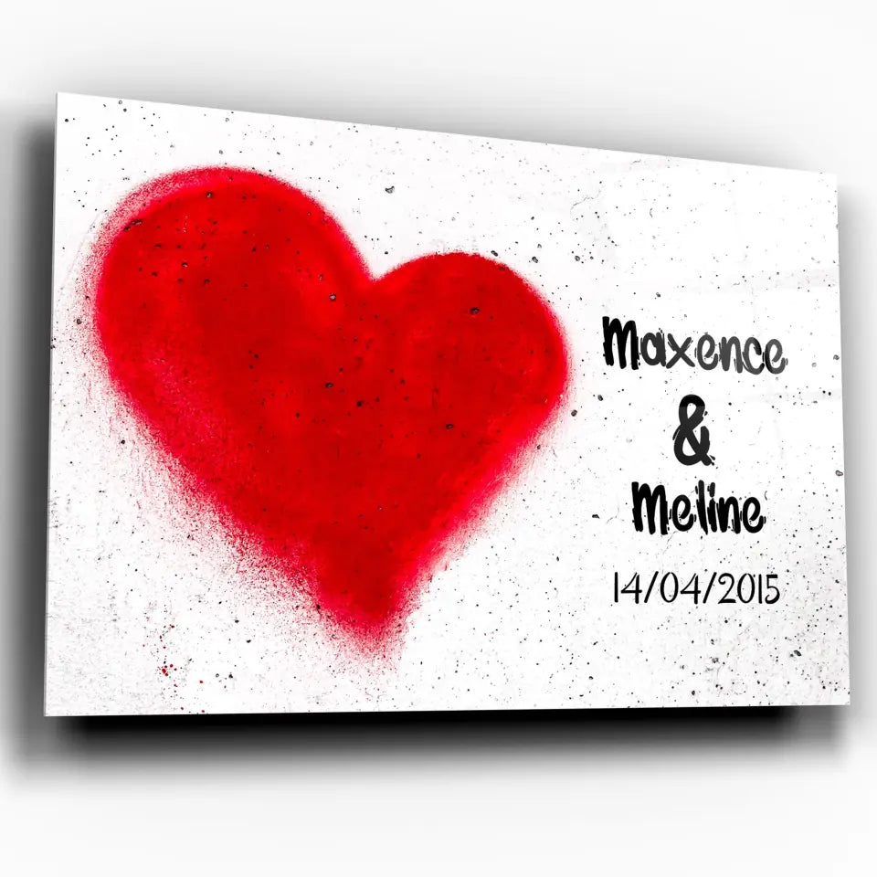 Tableau cœur mural (couple) Toile Unique.fr