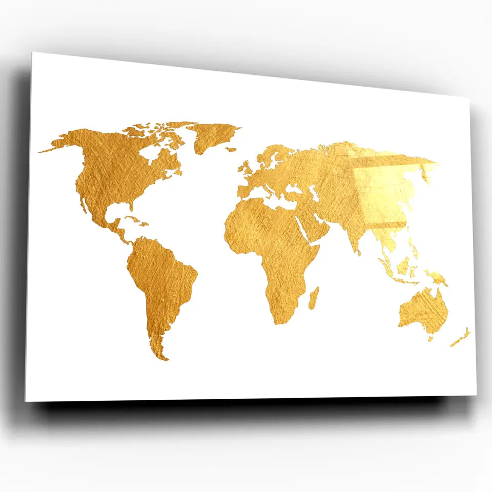 Tableau Décoratif - Map Monde Fond Blanc Toile Unique.fr