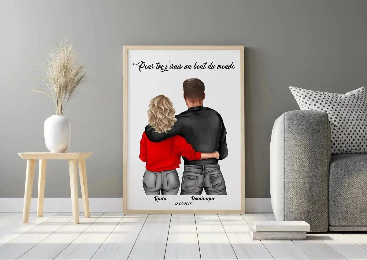 Tableau Couple - Toile Unique