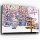 Tableau prénoms - paysage enneigé (famille) Toile Unique.fr