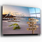 Tableau prénoms - plage et algues (famille) Toile Unique.fr