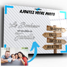 Tableau prénoms -photo personnalisée (famille) Toile Unique.fr