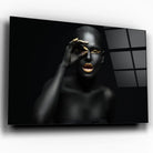 Tableau Femme en noir et or Toile Unique.fr