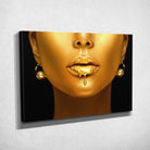 Tableau Femme maquillage en or Toile Unique.fr