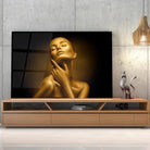 Tableau Femme sensuelle en or Toile Unique.fr