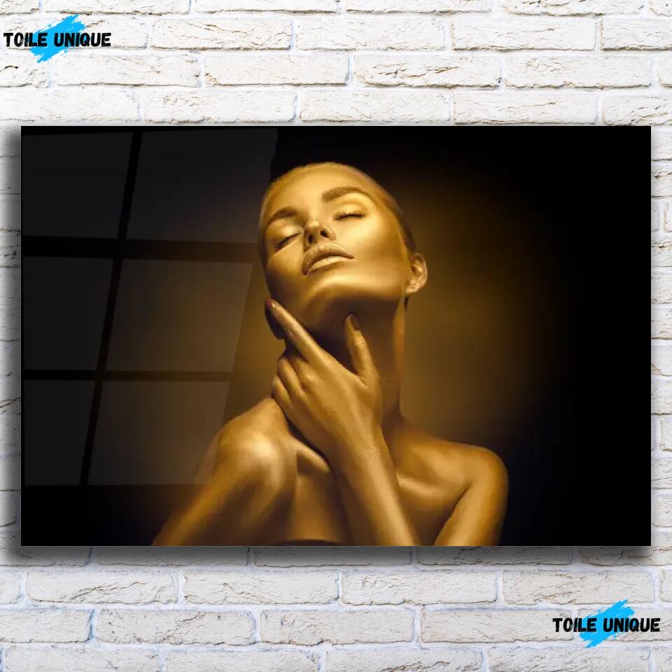 Tableau Femme sensuelle en or Toile Unique.fr