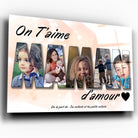 Tableau lettres Maman photo personnalisé Toile Unique.fr