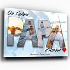 Tableau Famille - Lettres PAPA Photo personnalisée Toile Unique.fr