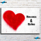 Tableau cœur mural (couple) Toile Unique.fr