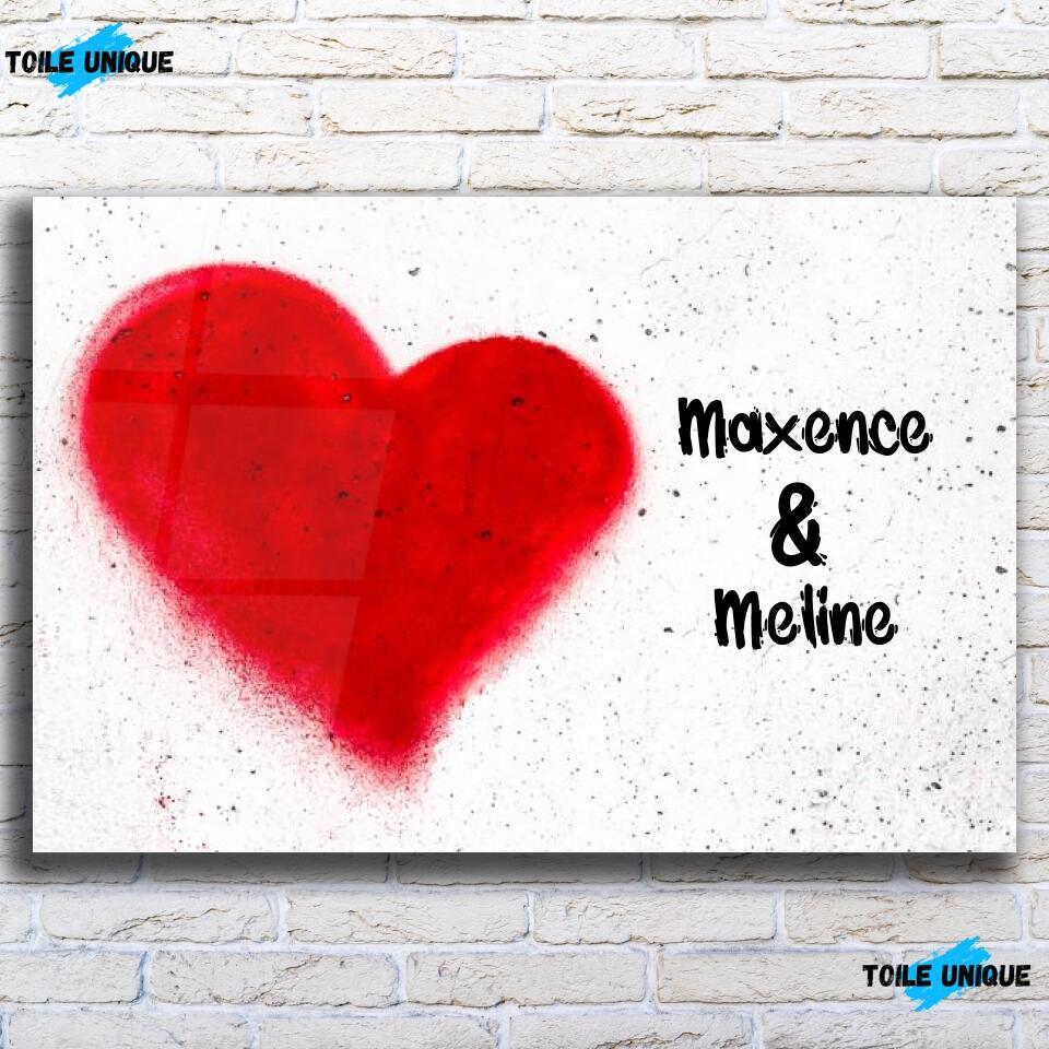 Tableau cœur mural (couple) Toile Unique.fr