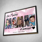 Tableau lettres Maman photo personnalisé Toile Unique.fr