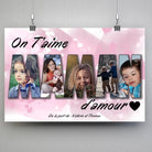 Tableau lettres Maman photo personnalisé Toile Unique.fr