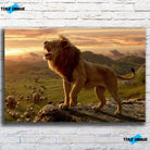 Tableau lion savane Toile Unique.fr