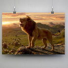 Tableau lion savane Toile Unique.fr