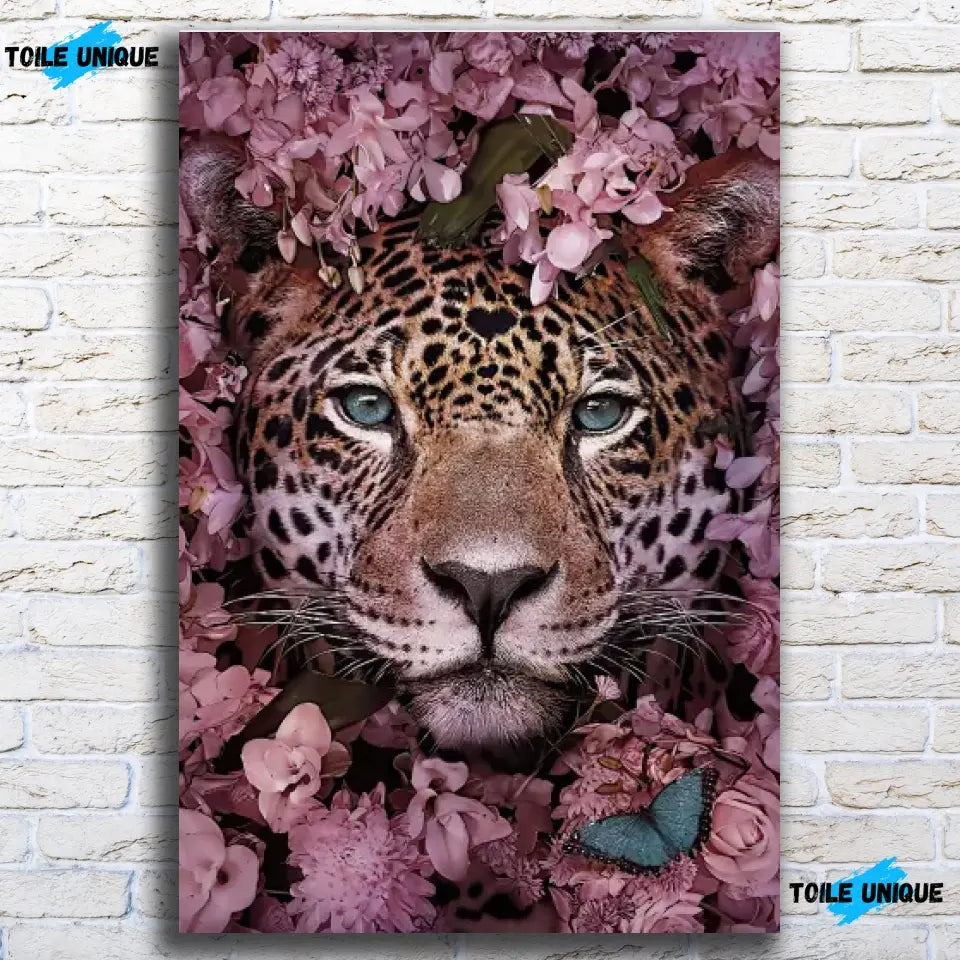Tableau léopard feuillage Toile Unique.fr