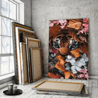 Tableau tigre feuillage Toile Unique.fr