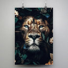 Tableau Lion feuillage Toile Unique.fr