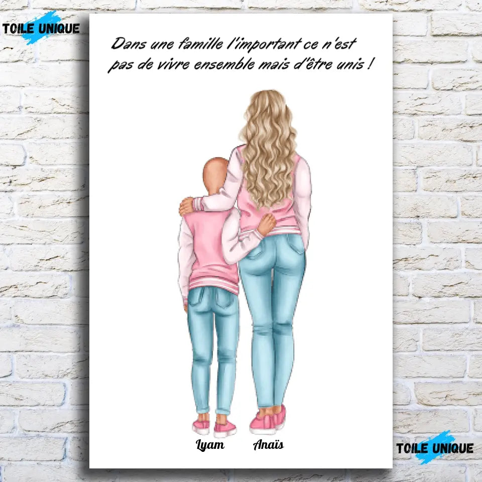 Tableau personnages - Mère et enfant Toile Unique.fr