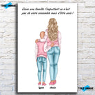 Tableau personnages - Mère et enfant Toile Unique.fr