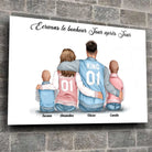 Tableau personnages - Famille 2 enfants Toile Unique.fr