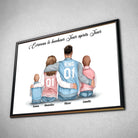 Tableau personnages - Famille 2 enfants Toile Unique.fr