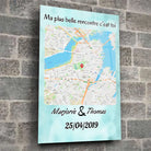 Tableau Maps Style - Carré Toile Unique.fr