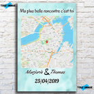Tableau Maps Style - Carré Toile Unique.fr