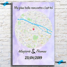 Tableau Maps Style - Rond Toile Unique.fr