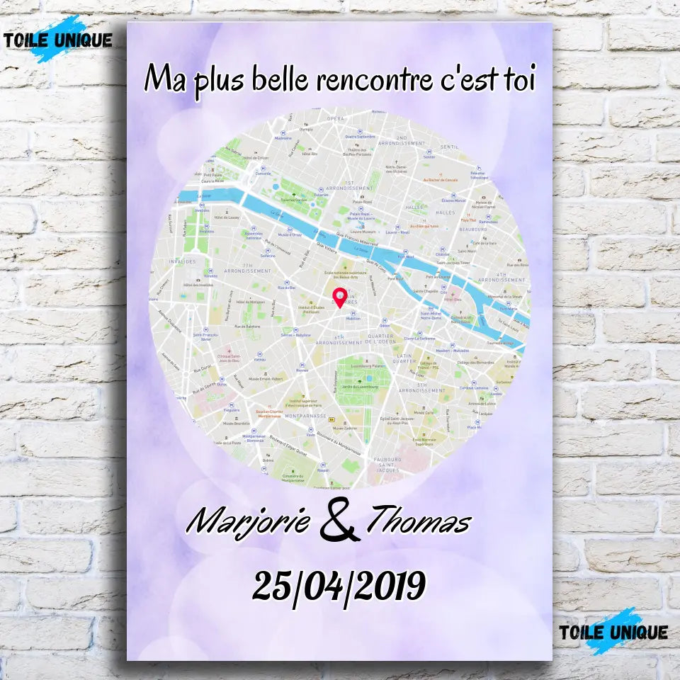 Tableau Maps Style - Rond Toile Unique.fr
