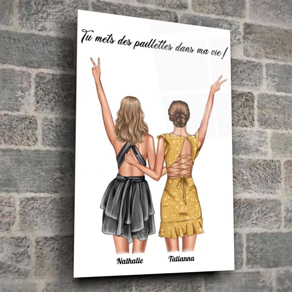 Tableau personnages -Couple de femmes Toile Unique.fr