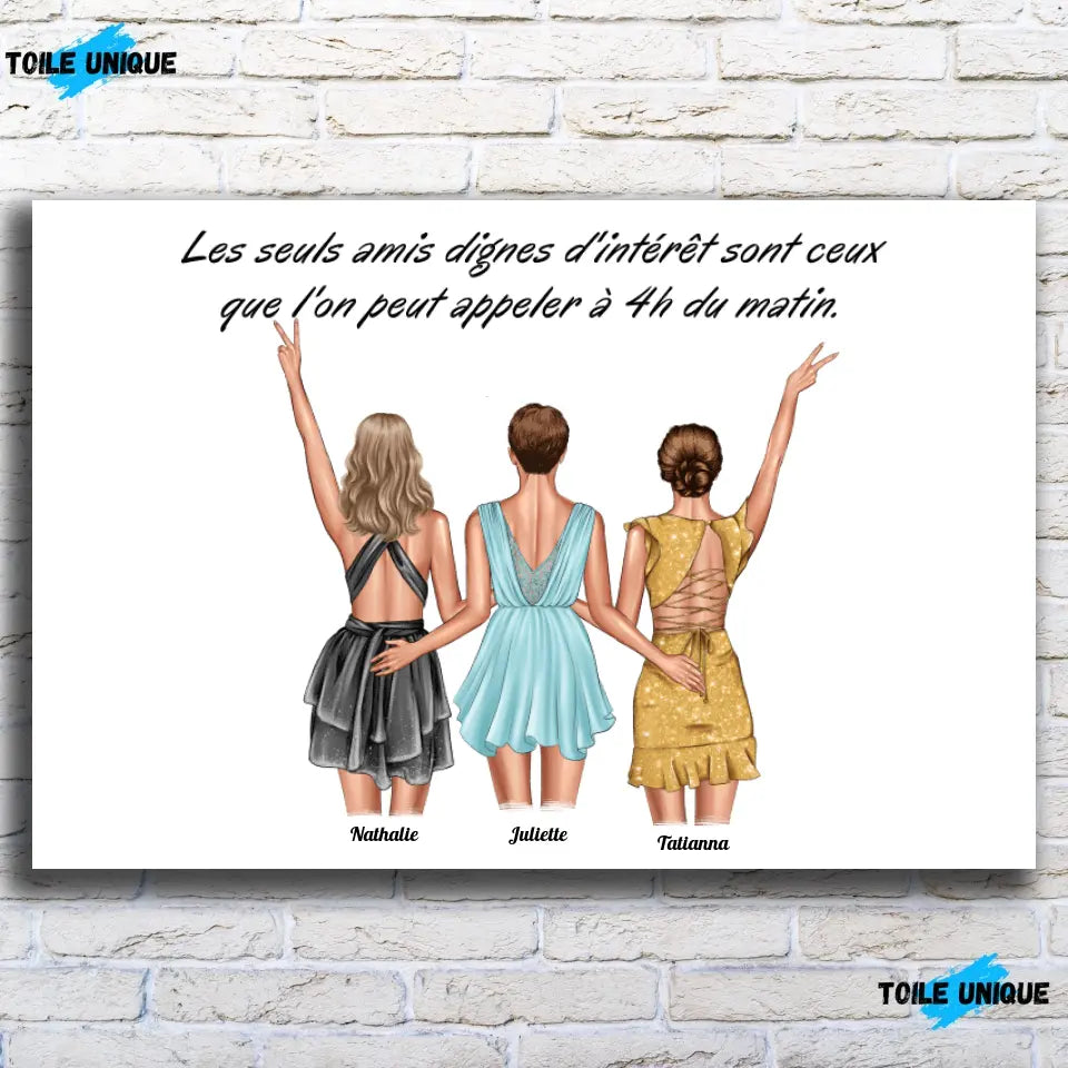 Tableau personnages - Groupe de copines Toile Unique.fr