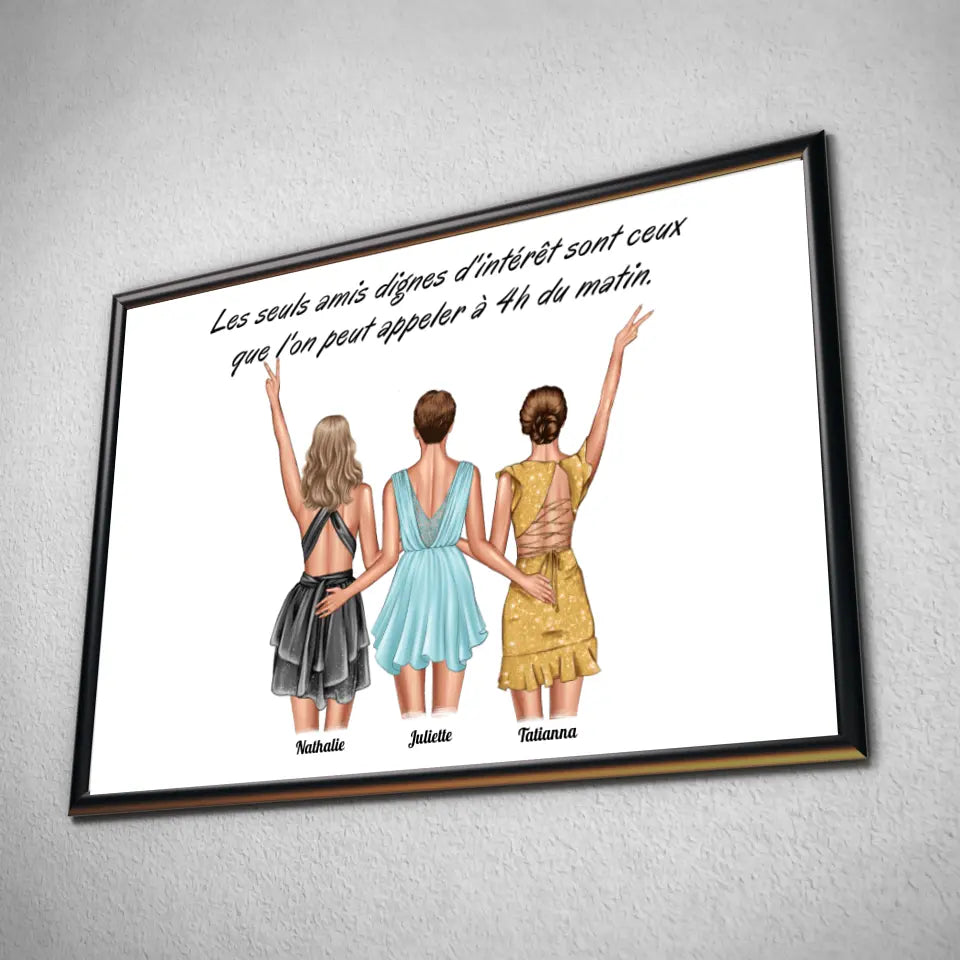 Tableau personnages - Groupe de copines Toile Unique.fr
