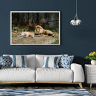 Tableau Décoratif - Lions couchés Toile Unique.fr