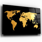 Tableau Décoratif - Map Monde Fond Noir Toile Unique.fr