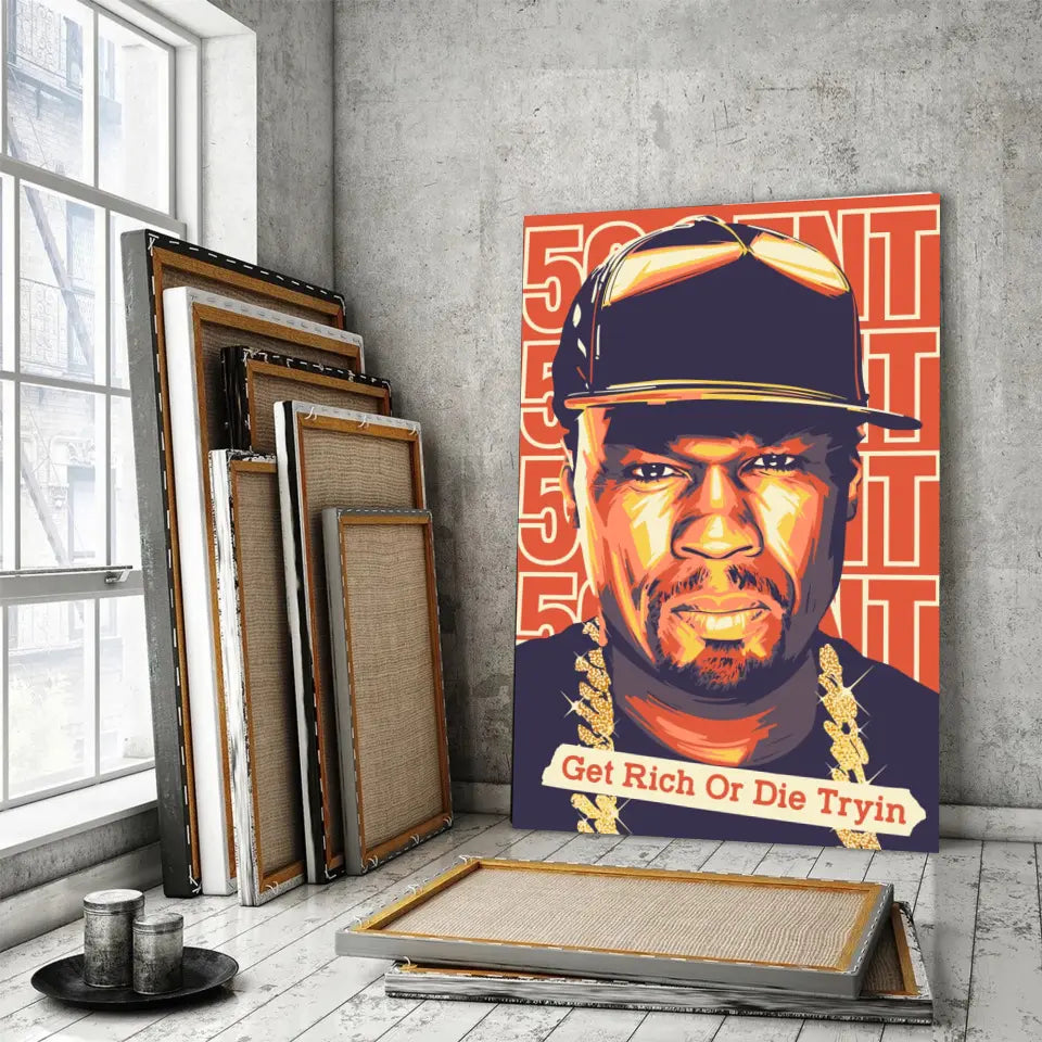 Tableau Décoratif - 50Cent Get Rich Or Die Tryin Toile Unique.fr