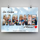 Tableau Famille - Lettres MAMIE Photo personnalisée Toile Unique.fr