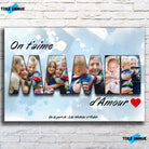 Tableau Famille - Lettres MAMIE Photo personnalisée Toile Unique.fr