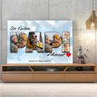 Tableau Famille - Lettres PAPI Photo personnalisée Toile Unique.fr