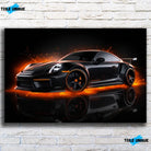 Tableau Décoratif Porsche 911 Black Toile Unique.fr