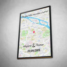 Tableau Maps Style - Cadre total Toile Unique.fr
