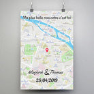 Tableau Maps Style - Cadre total Toile Unique.fr