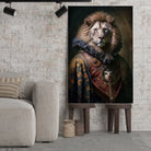 Tableau Aristocratique Lion Royal en Tenue d'Époque Toile Unique.fr