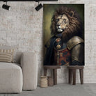 Tableau Lion avec Couronne et Armure Médiévale Toile Unique.fr