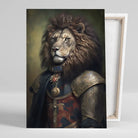 Tableau Lion avec Couronne et Armure Médiévale Toile Unique.fr