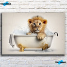 Tableau Lionceau dans un Bain Toile Unique.fr