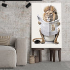 Tableau Lion aux toilettes Toile Unique.fr