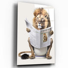 Tableau Lion aux toilettes Toile Unique.fr