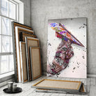 Tableau Street Art Avion en Papier Toile Unique.fr