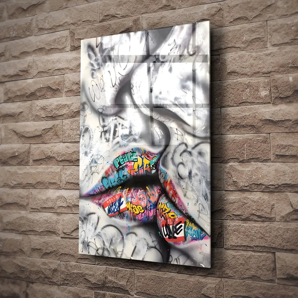 Tableau Street Art Baiser Urbain Toile Unique.fr