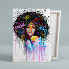 Tableau Street Art Éclat Afro Toile Unique.fr